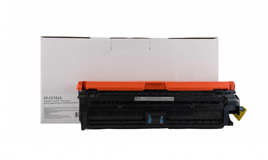 Картридж F+ Imaging FP-CE741A, голубой, 7300 стр.