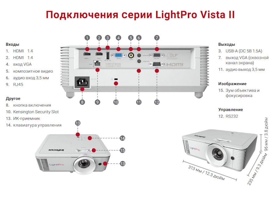 Проектор InFocus LightPro Vista II IN0046SL, DLP, 16:10 WXGA