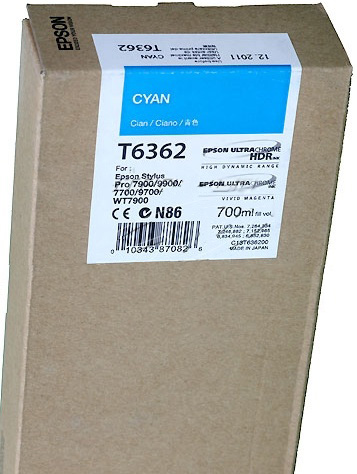 Картридж для плоттеров Epson T6362 Cyan 700 мл (C13T636200)