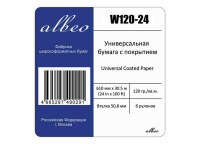 Рулонная бумага для плоттера с покрытием Albeo InkJet Coated Paper-Universal 0.610х30.5 м.,120 г/кв.м (W120-24)
