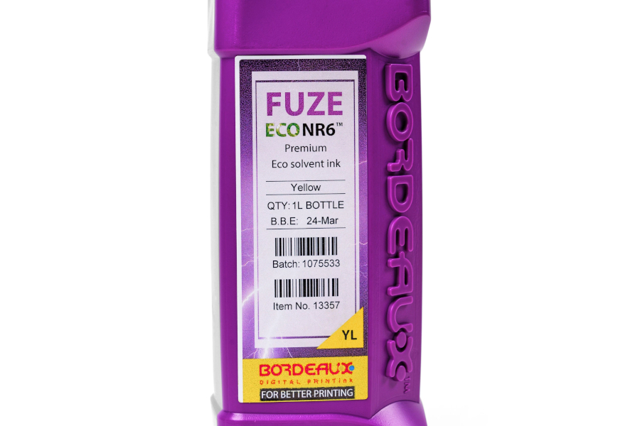 Чернила для плоттеров Экосольвентные Bordeaux FUZE Eco NR6 yellow, 1 л (бутыль)