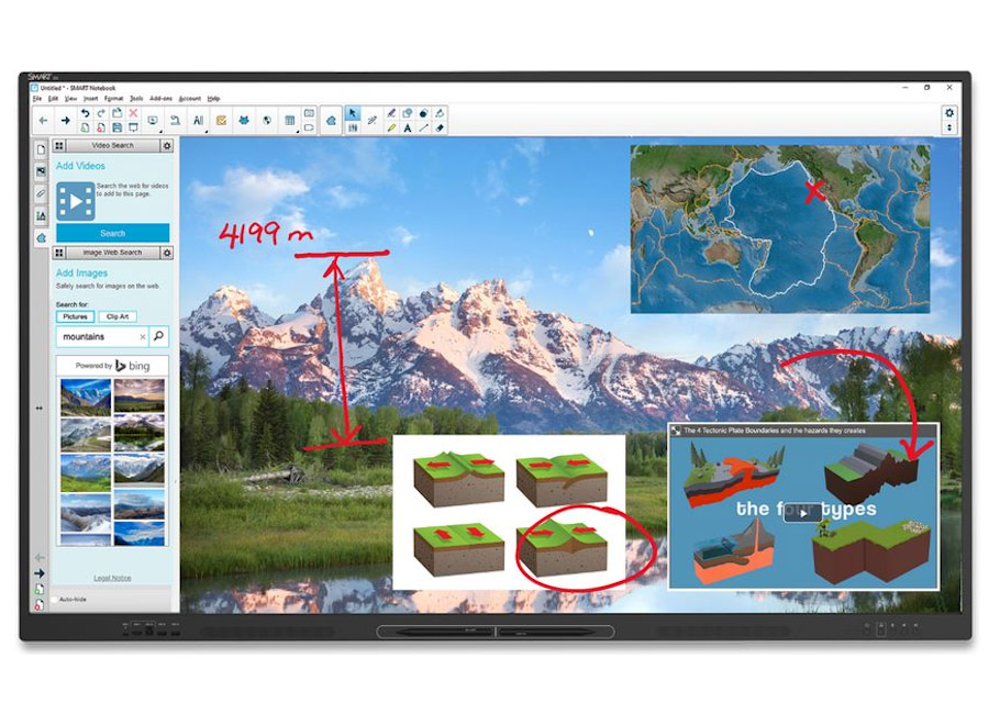 Интерактивная панель SMART SBID-GX175-V3, 75" 4K UHD, 8/64 GB, WiFi
