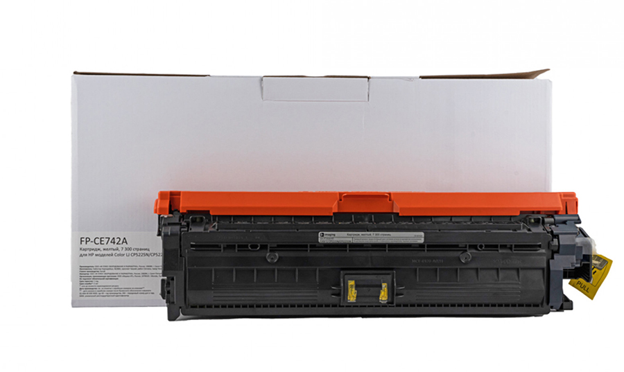 Картридж F+ Imaging FP-CE742A, желтый, 7300 стр.