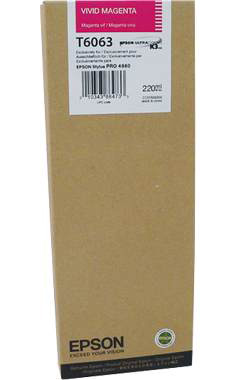 Картридж для плоттеров Epson T6063 Vivid Magenta 220 мл (C13T606300)