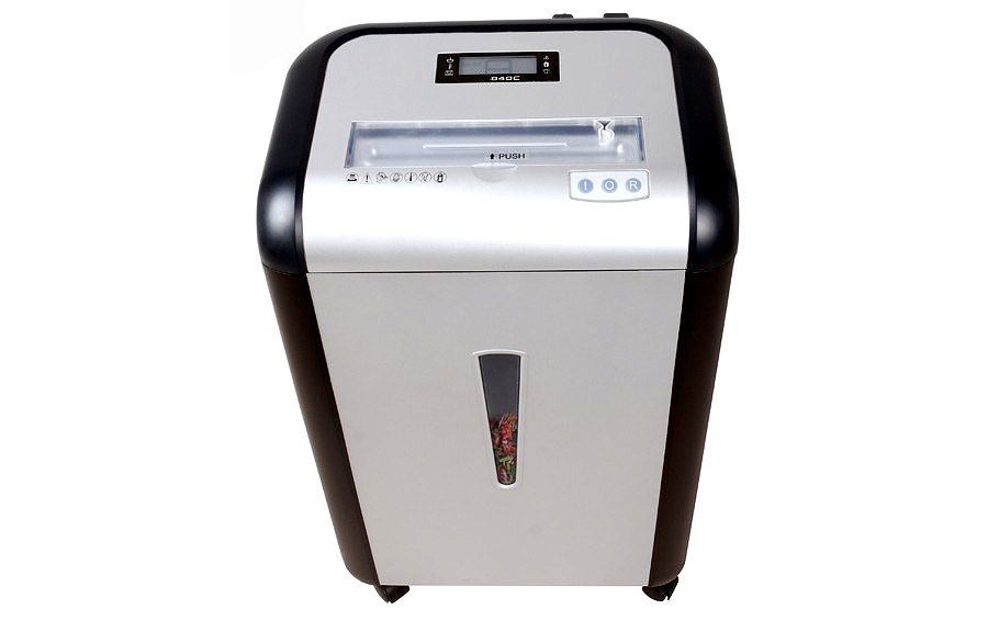 Шредер (уничтожитель) Bulros 850C черный/серебр. дверь, верх (2x10 мм)