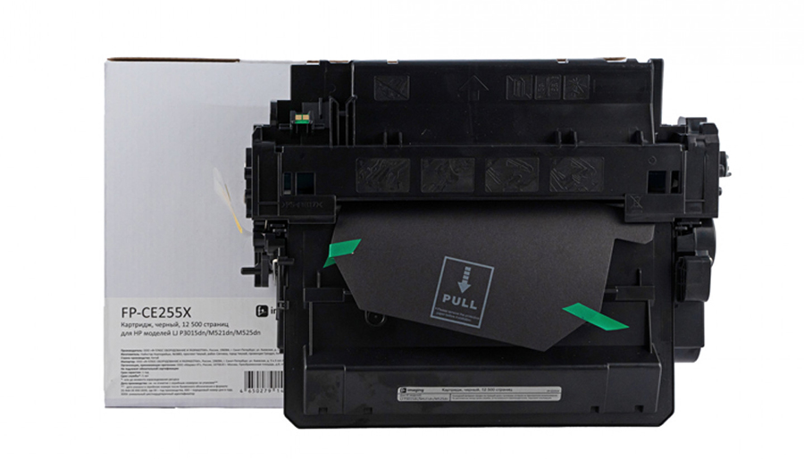 Картридж F+ Imaging FP-CE255X, черный, 12500 стр.